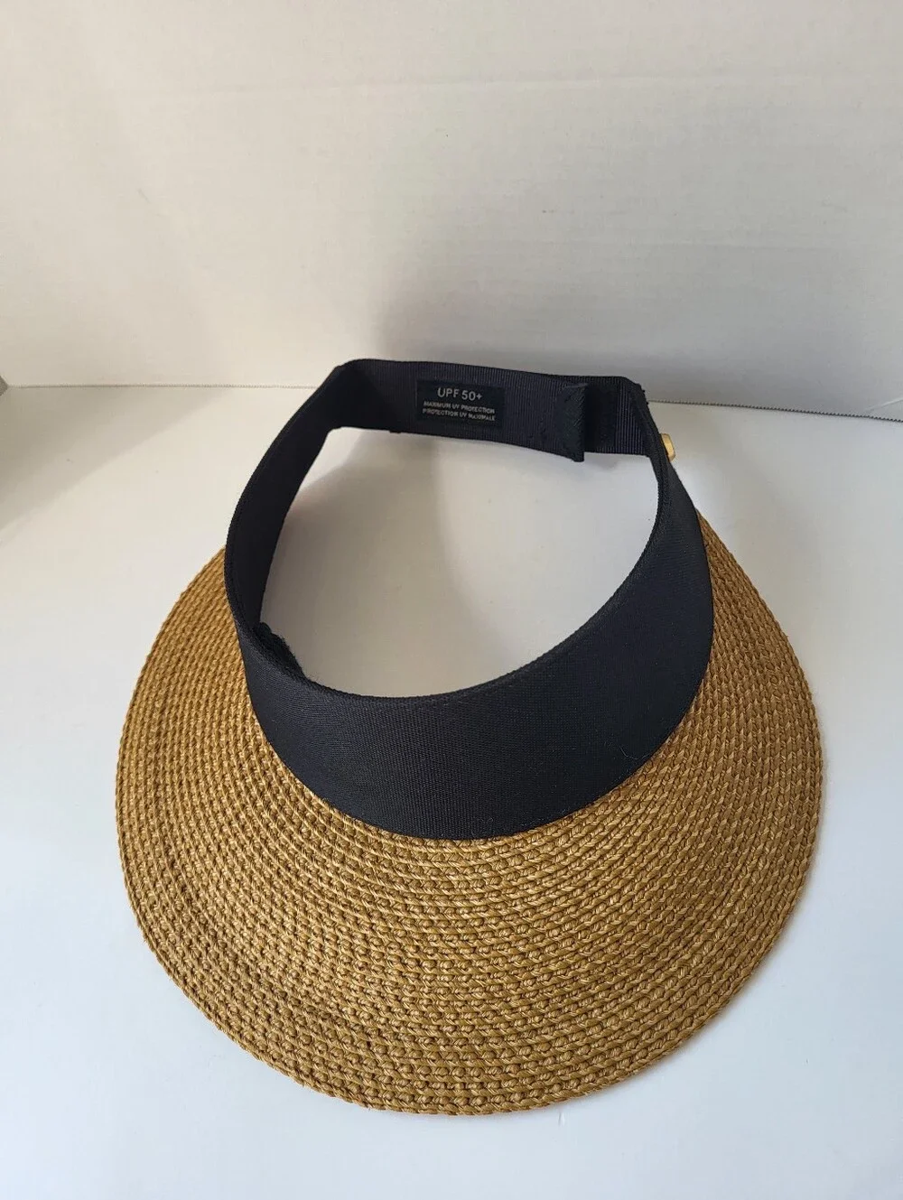 Eric Javits Champ Visor Squishee Straw Sun Visor Hat UPF 50+ Adjustable OS - Picture 3 of 13